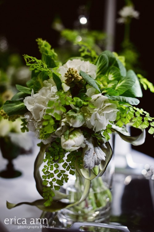 Fern and white bouquet