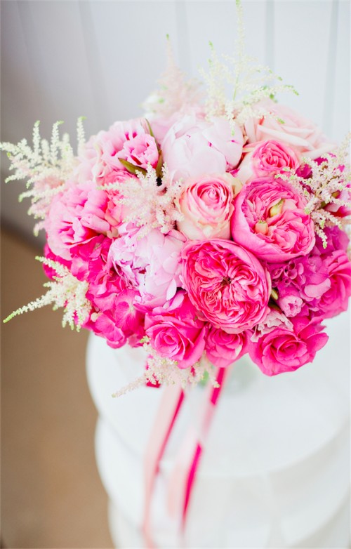 peony and garden rose bouquet