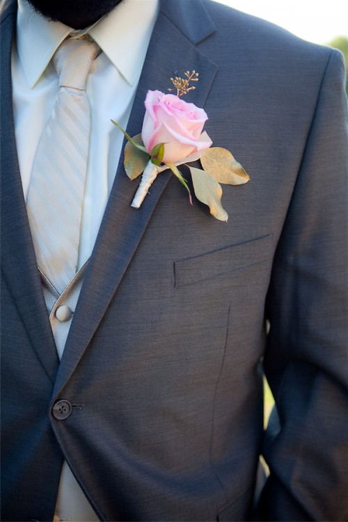 rose and gold boutonniere by anastasia ehlers