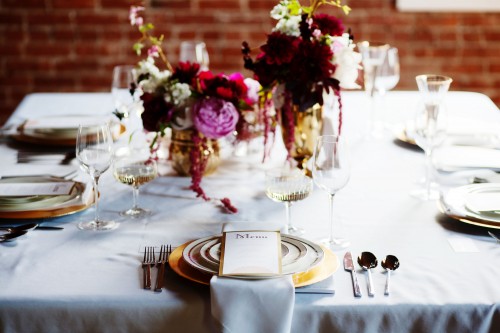 mixed metals place setting | styled by Anastasia Ehlers, stationery by Little Arrow, photo by Anne Nunn
