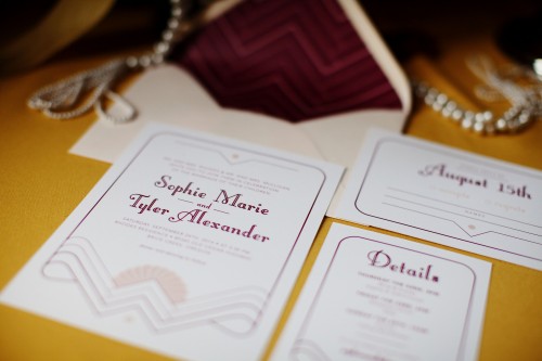 art deco invitation suite by Little Arrow, photo by Anne Nunn