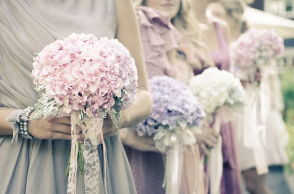 hydrangea bridesmaid bouquets by Anastasia Ehlers | photo by Amy Rollo