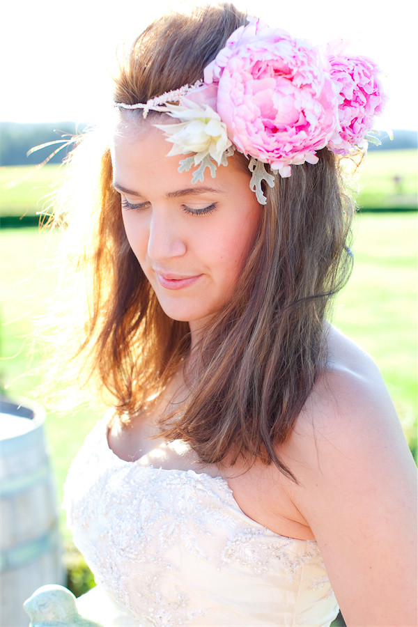 peony floral headpiece by Anastasia Ehlers | photo by Erika Nicole