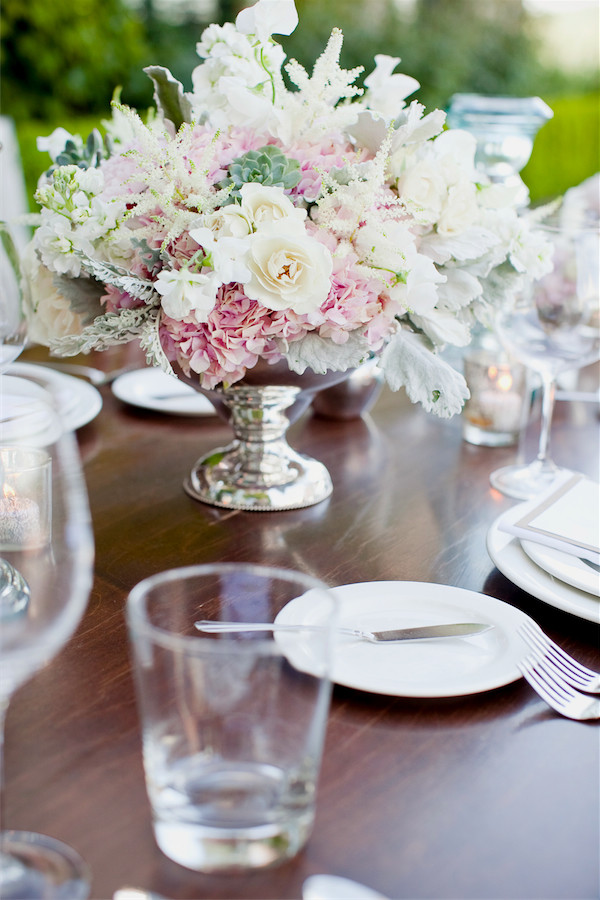 centerpiece in vintage silver compote by Anastasia Ehlers | photo by Erika Nicole